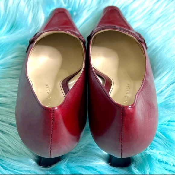⭐️ Antonio Melani Vintage Burgundy LEATHER Kitten Heels Women’s 6 - Picture 7 of 13
